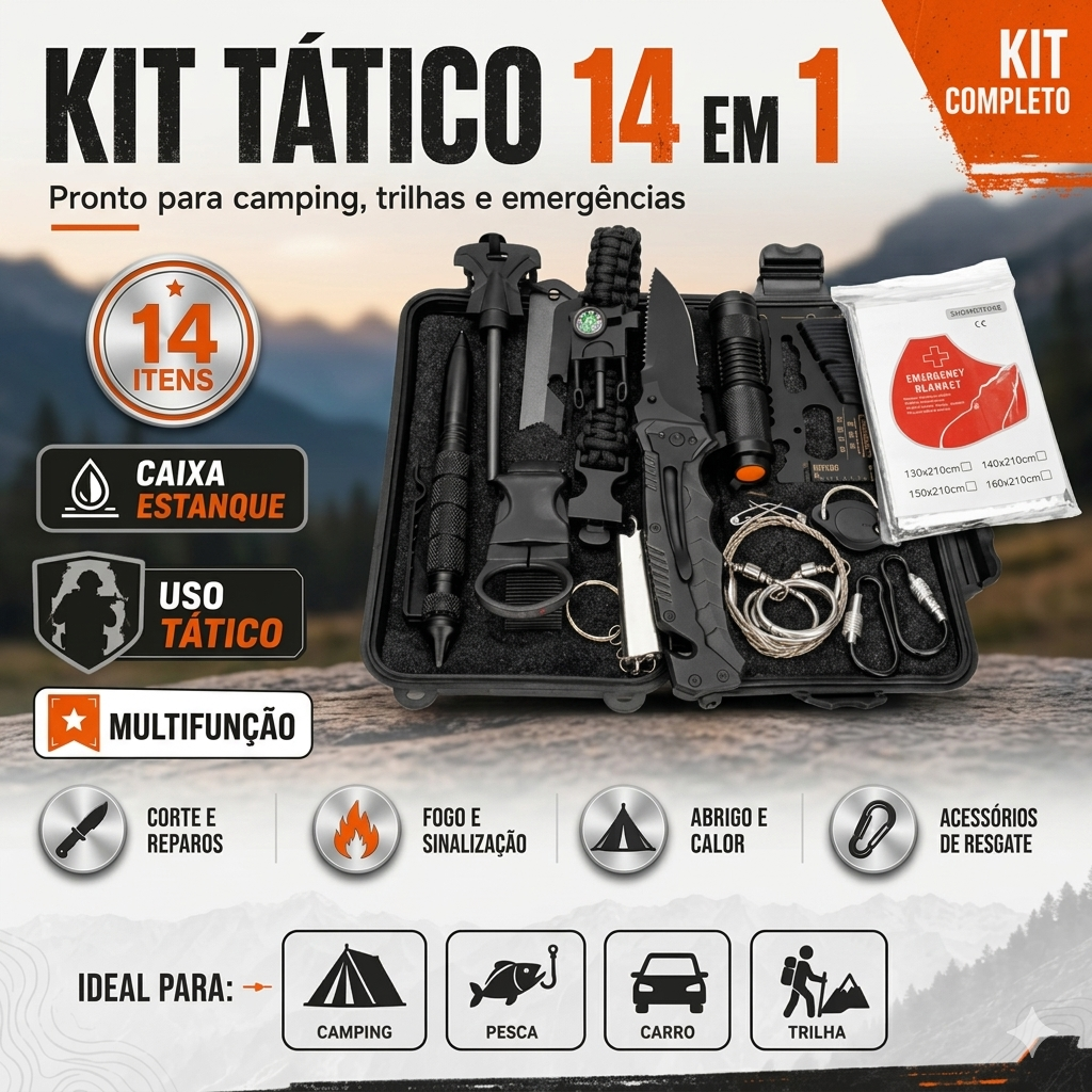 Kit Tático Militar 14 em 1