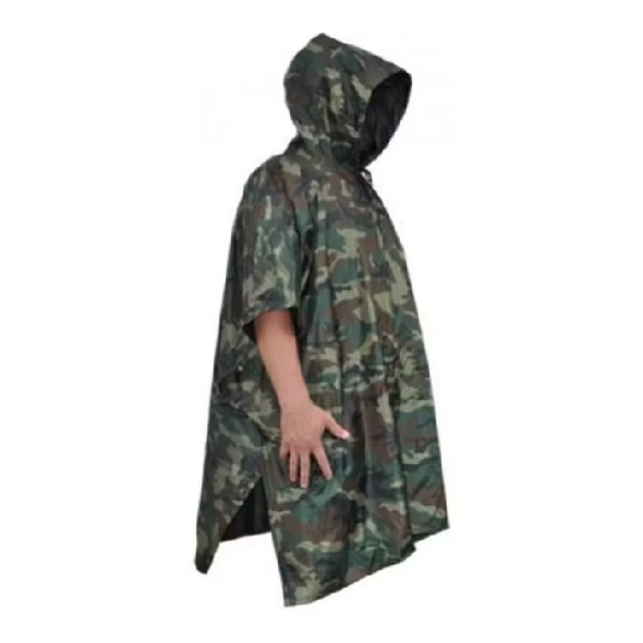 Poncho Capa de Chuva Camuflada Impermeável com Capuz Estilo Militar