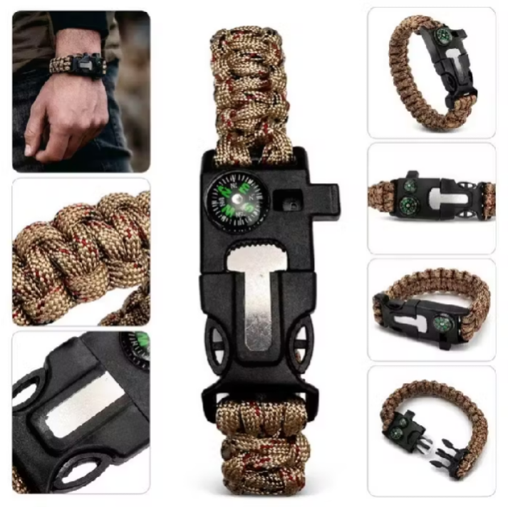 Pulseira Tática de Sobrevivência 5 em 1