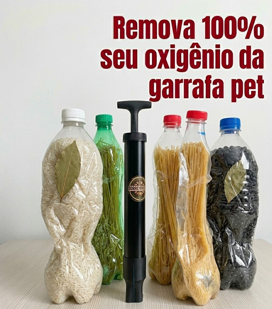 Bomba a Vácuo Manual Artesanal de alimentos P/ garrafas PET